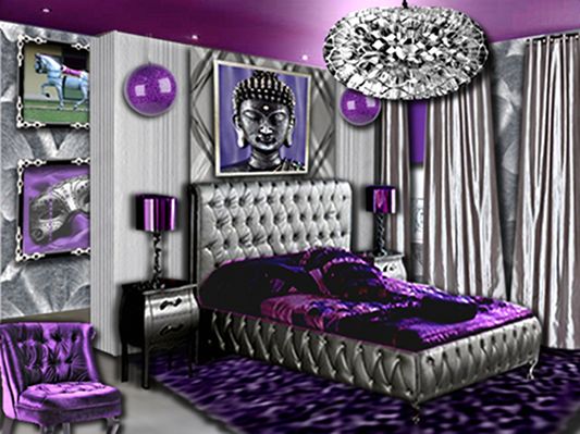 Chambre violet et argent