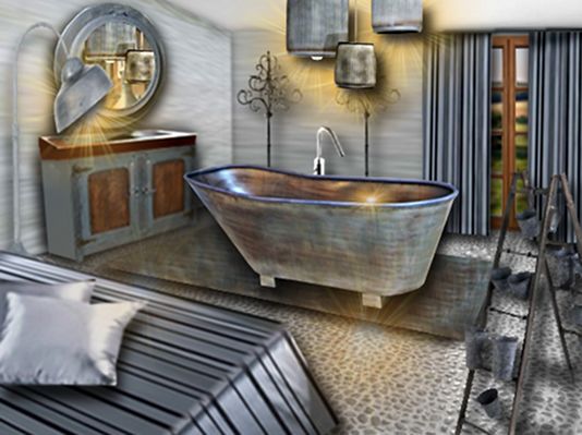 Salle de bain en zinc