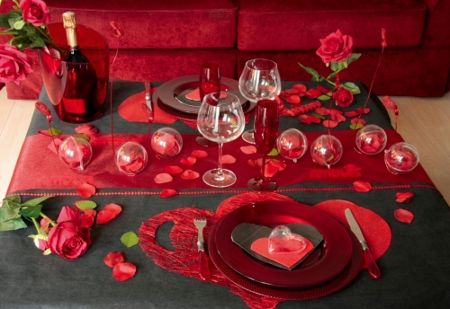 Décoration Saint-Valentin, déco de table de Saint-Valentin 